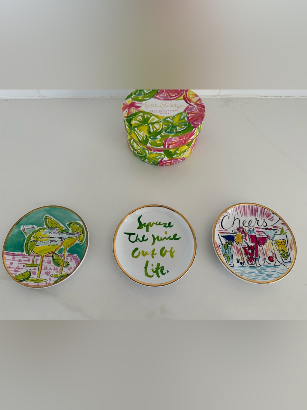 Lilly Pulitzer 3 Piece Coaster Set